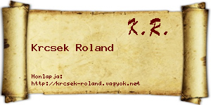 Krcsek Roland névjegykártya